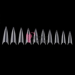 Tipsuri stiletto 500 bucati fara bordura TPS88AA Transparente scurte